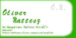 oliver mattesz business card